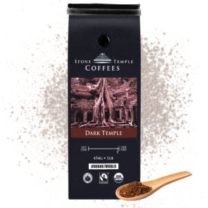 Dark Temple - Ground, Dark French Roast, Certified Organic OCIA/ Fairtrade Coffee 1lb/ 454g
