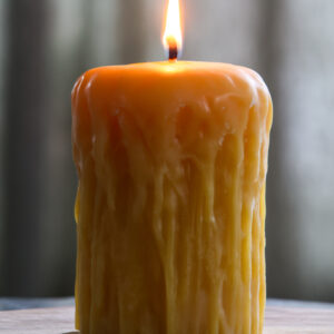 Rustic Pillar Beeswax Candle