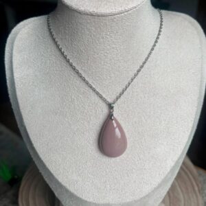 Alashan Agate Teardrop Necklace